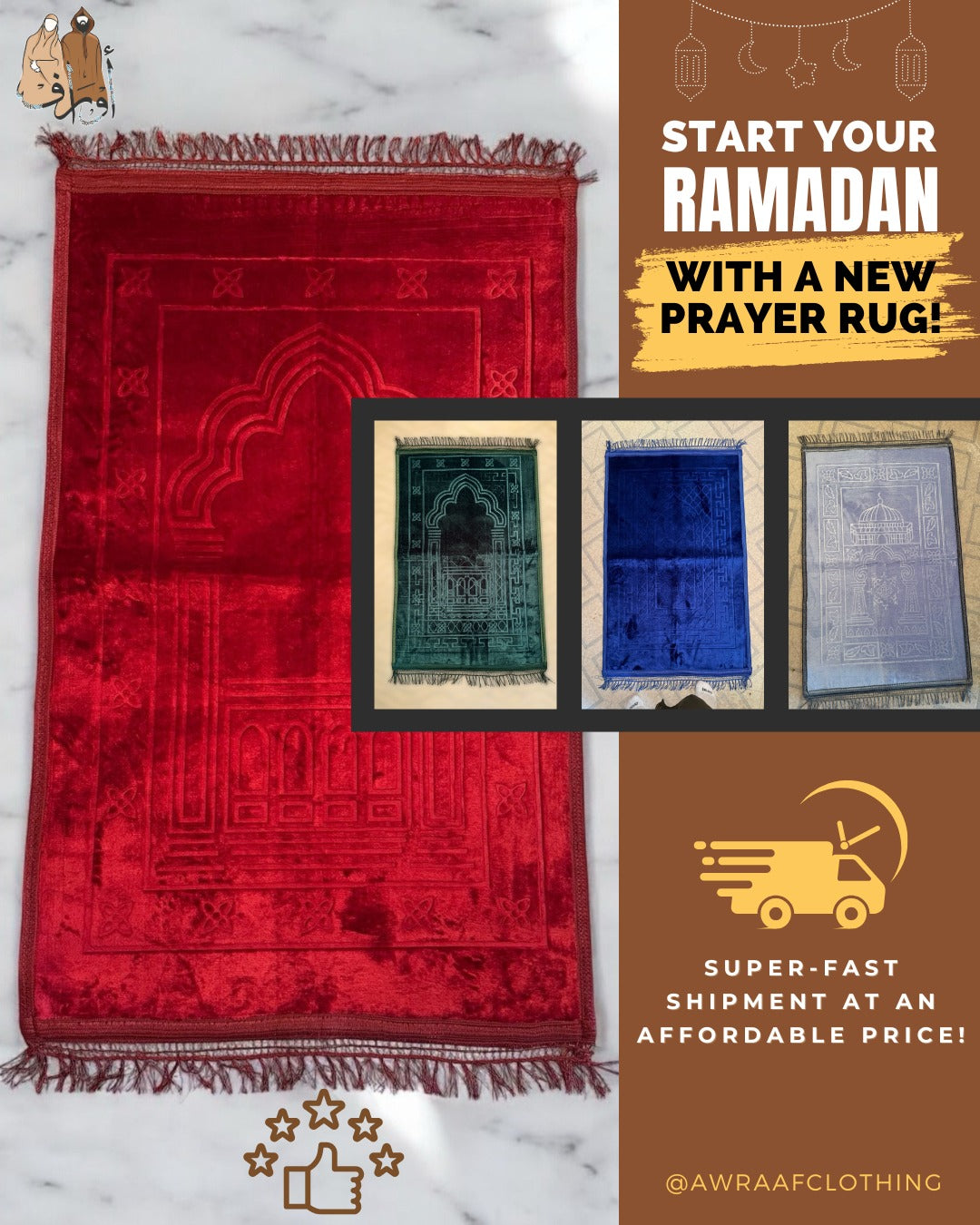 Soft Thick Embossed Prayer Rug Solid Color